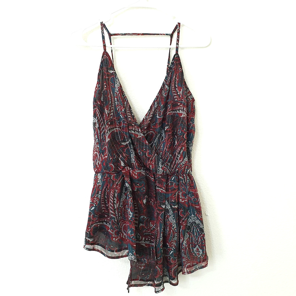 NWT Walter Baker Bronze Paisley Harvi Spaghetti Strap Top Women's Size Small